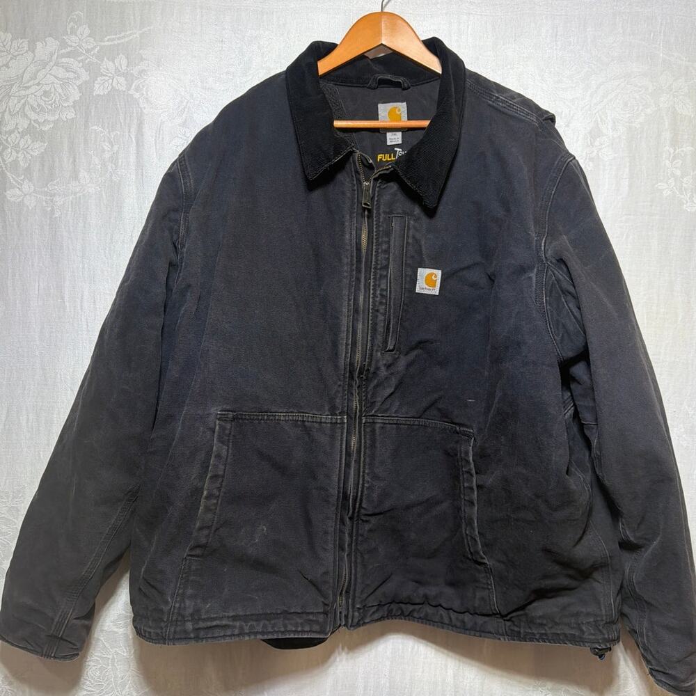 Carhartt Coat 2XL Gray Full Swing Armstrong Corduroy Collar Faux Sherpa Lined